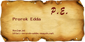Prorok Edda névjegykártya